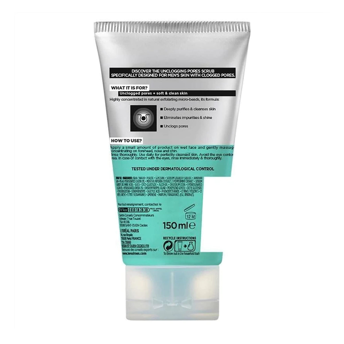 L'Oréal Men Expert Hydra Energetic Deep Exfoliating Face Scrub - 100 ml, Pack of 2