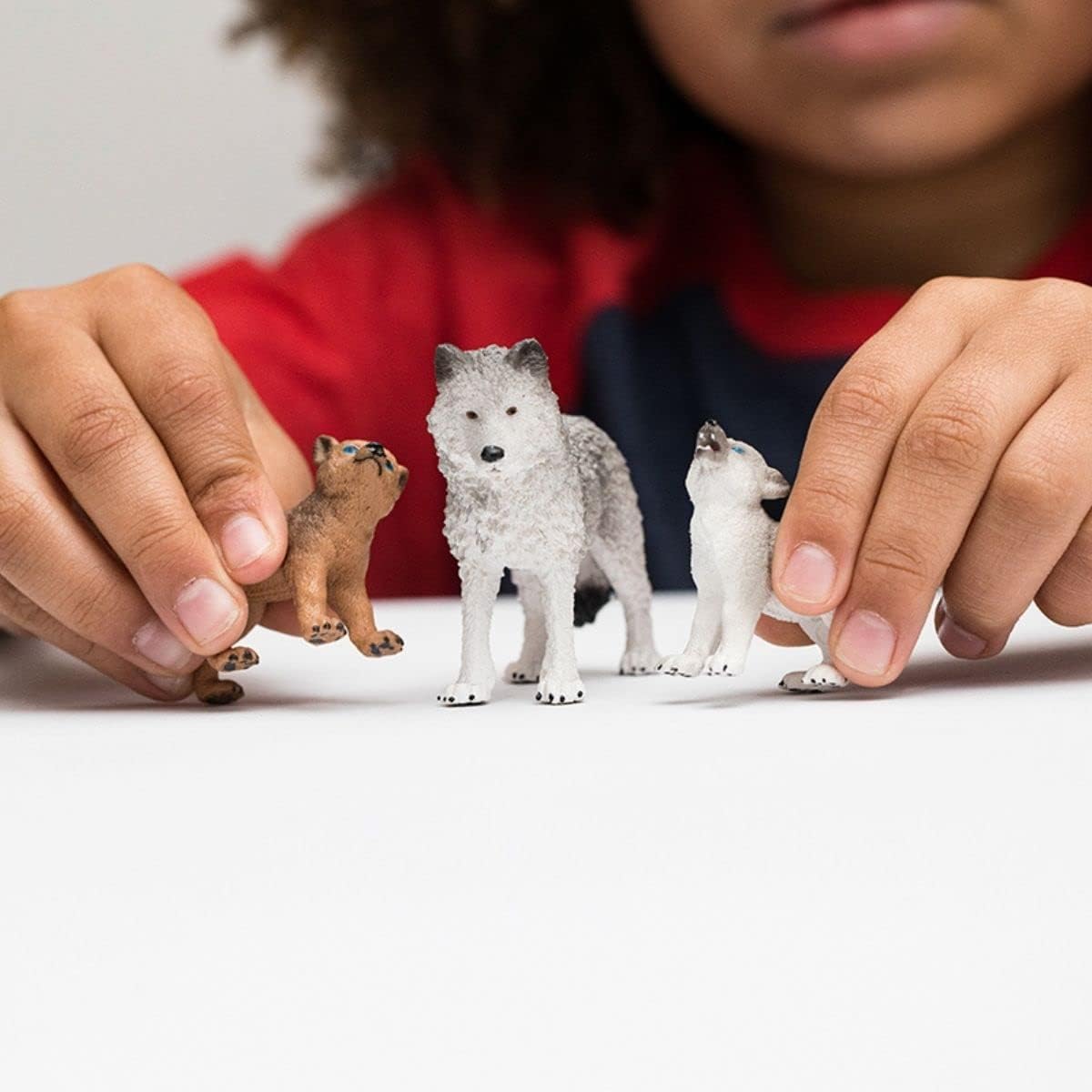 Schleich Mother Wolf with Pups Wild Life Toy Figurine - 3 Figures, Ages 3–12
