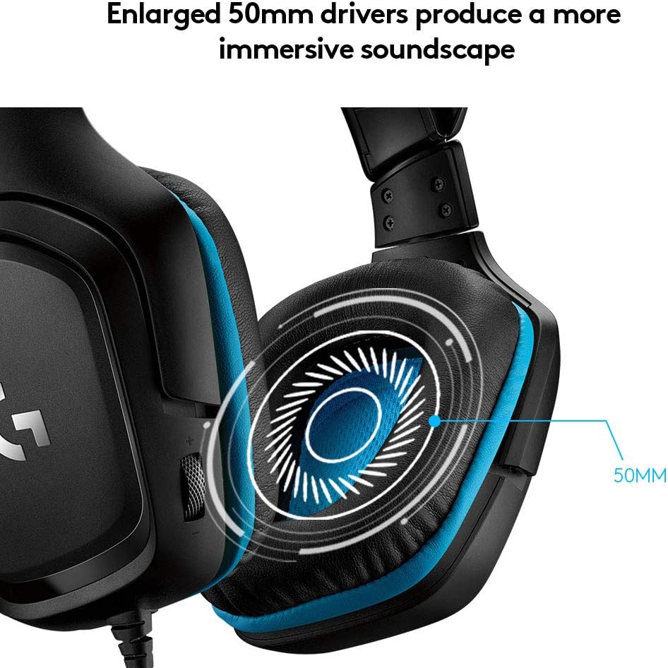 Logitech G432 Wired Gaming Headset with 7.1 Surround Sound, DTS Headphone:X 2.0, 50mm Drivers
