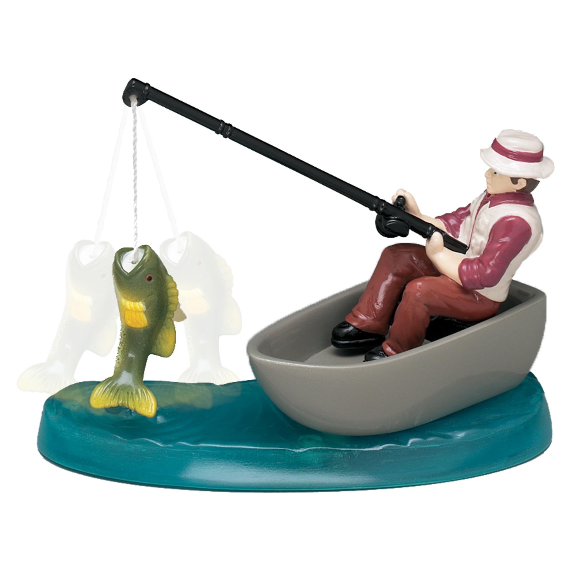 DecoPac Fisherman with Action Fish Cake Topper - 4 Piece Set | Reusable Plastic Decoration 4