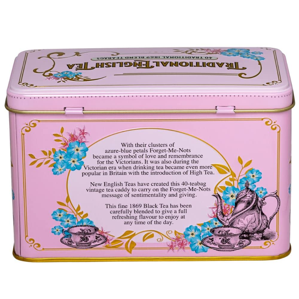 New English Teas Vintage Victorian Pink Tea Tin - 40 English Breakfast Teabags | 220g 6