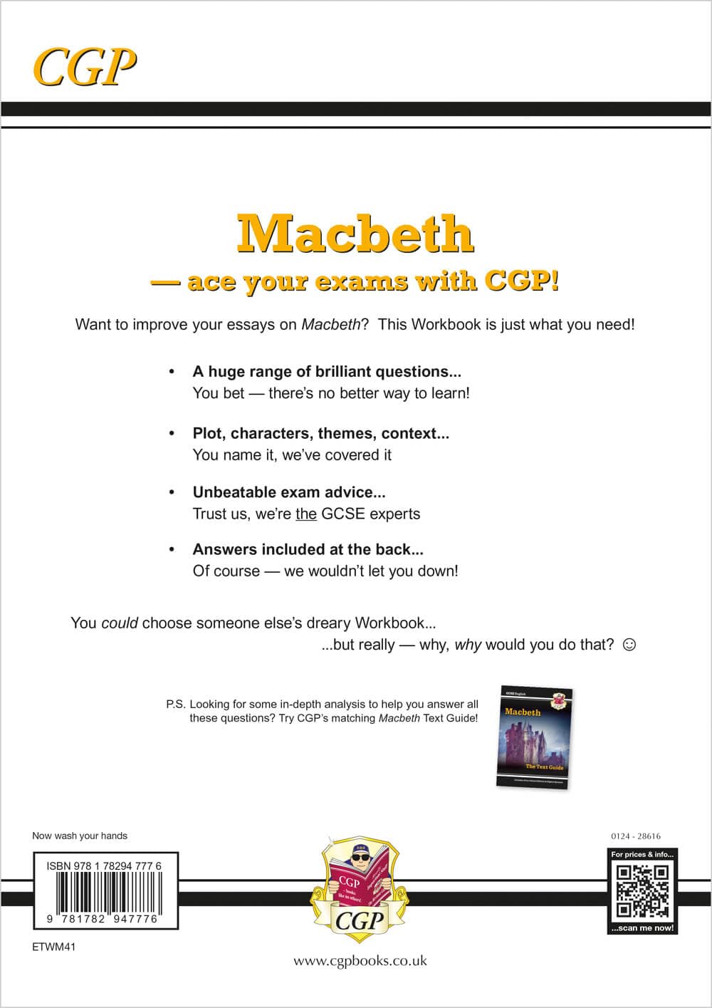 CGP GCSE English Macbeth Workbook - Grade 9-1 Exams | Paperback | 80 Pages