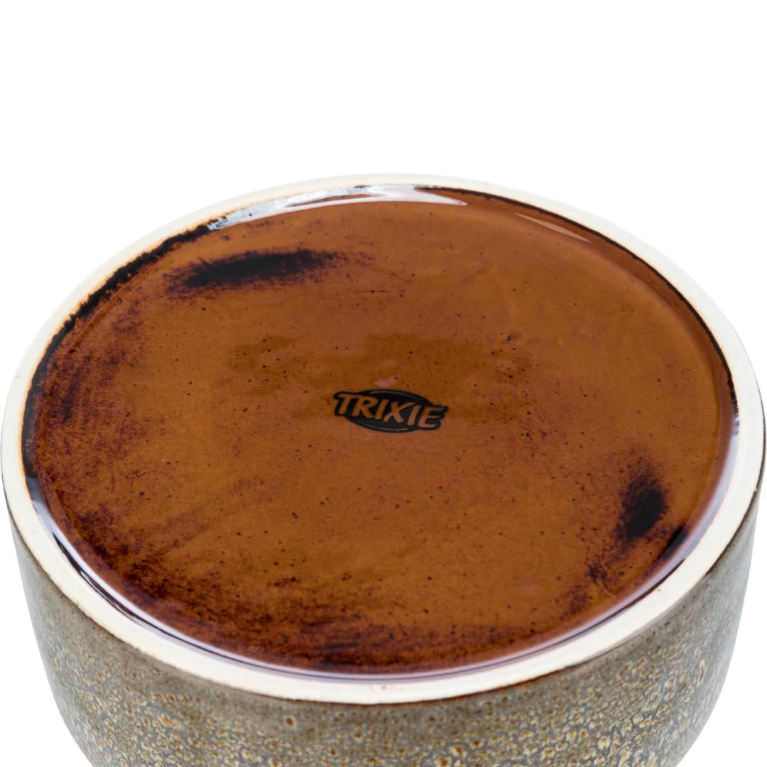 TRIXIE Ceramic Dog Bowl - Heavy Stability Food Bowl | 900 ml | Ø16 cm | Brown 3