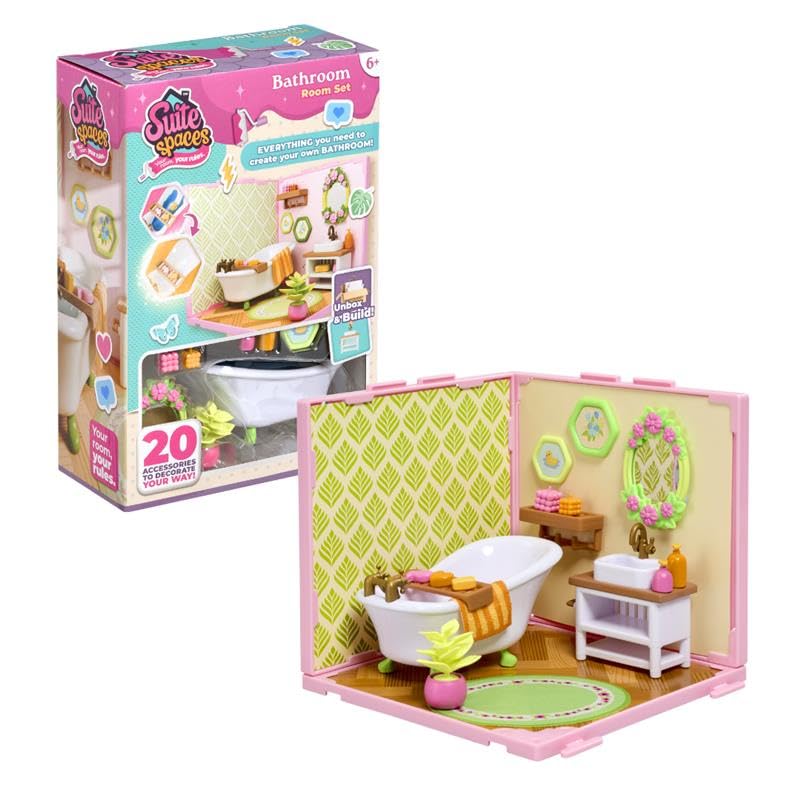 Goliath Suite Spaces - Bathroom Set - Modular Playroom for 3-4" Dolls - 20-Piece Buildable Set 1