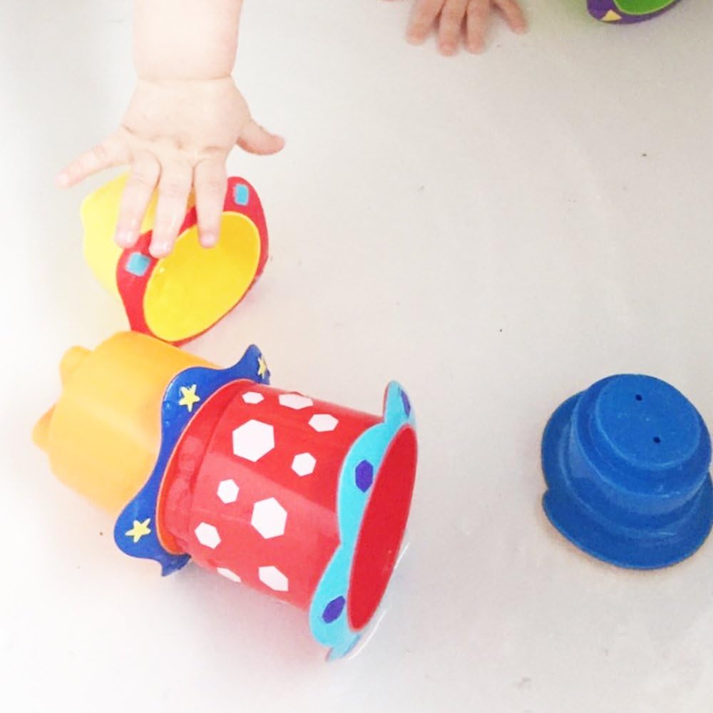 Nuby Splish Splash Stacking Cups - Water Play & Educational Bath Toy 3