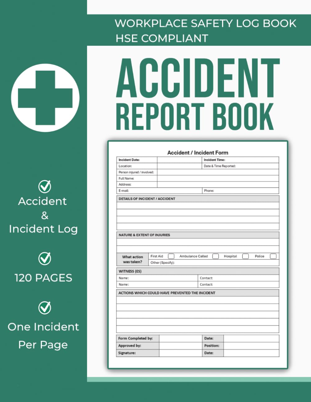 S&K Publications Accident Report Book HSE Compliant: A4 Workplace Health and Safety Record | Paperback