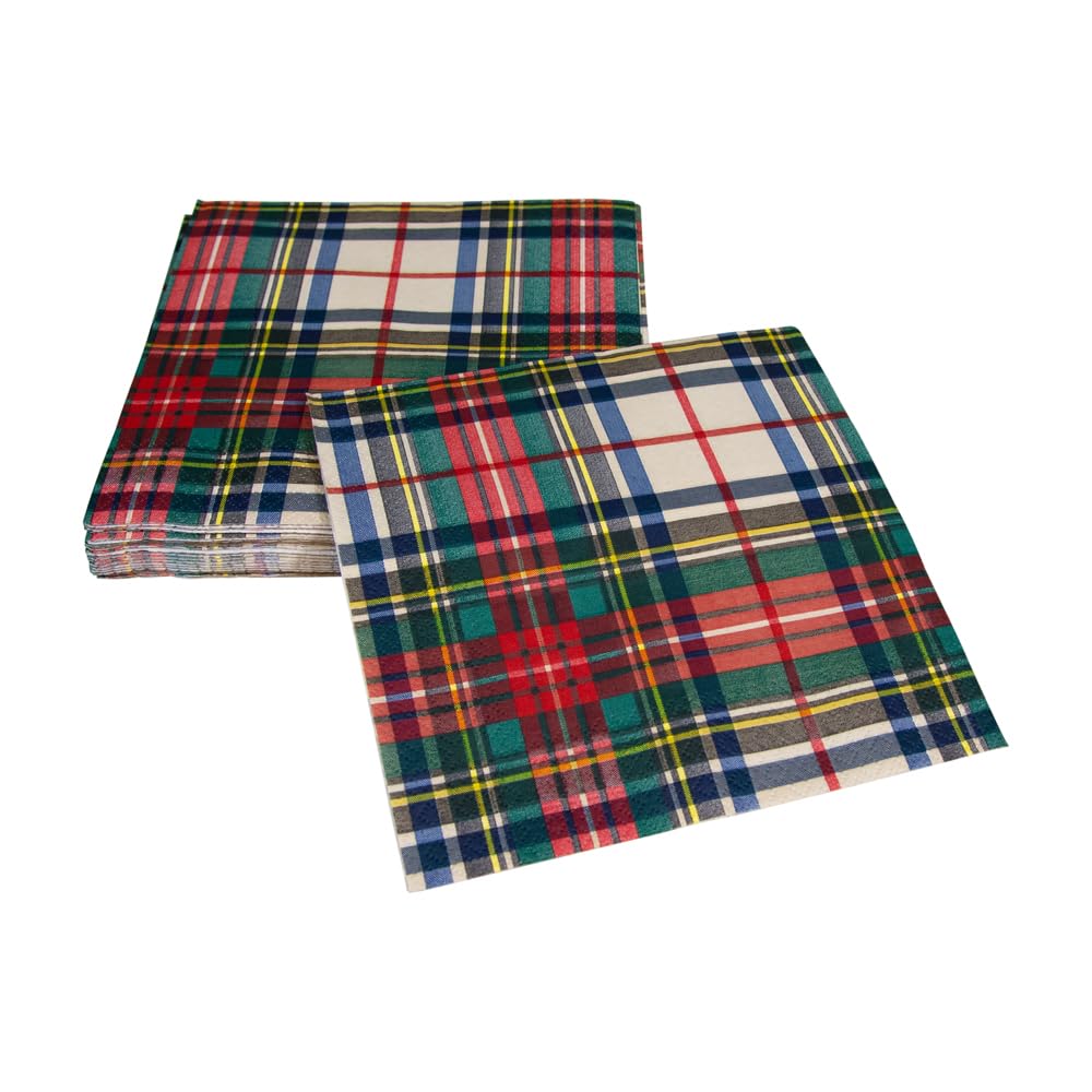Caspari Stewart Tartan Paper Luncheon Napkins - Triple-Ply, 20 Count 3