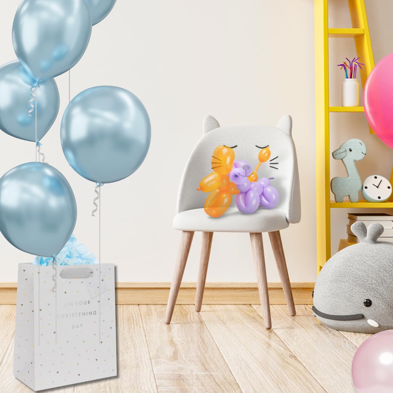 Glick Luxury Large Gift Bag - Christening, Unisex | 225x200x100mm | High Quality 210GSM Paper