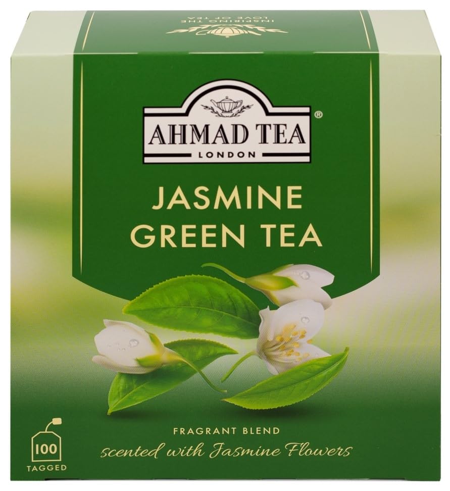 Ahmad Tea Jasmine Green Tea - Aromatic Floral Blend | 100 Teabags | Promotes Relaxation