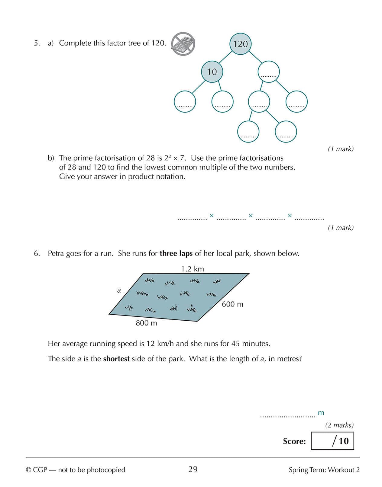 CGP New KS3 Maths 10-Minute Weekly Workouts - Year 9 | Paperback | 88 Pages 5