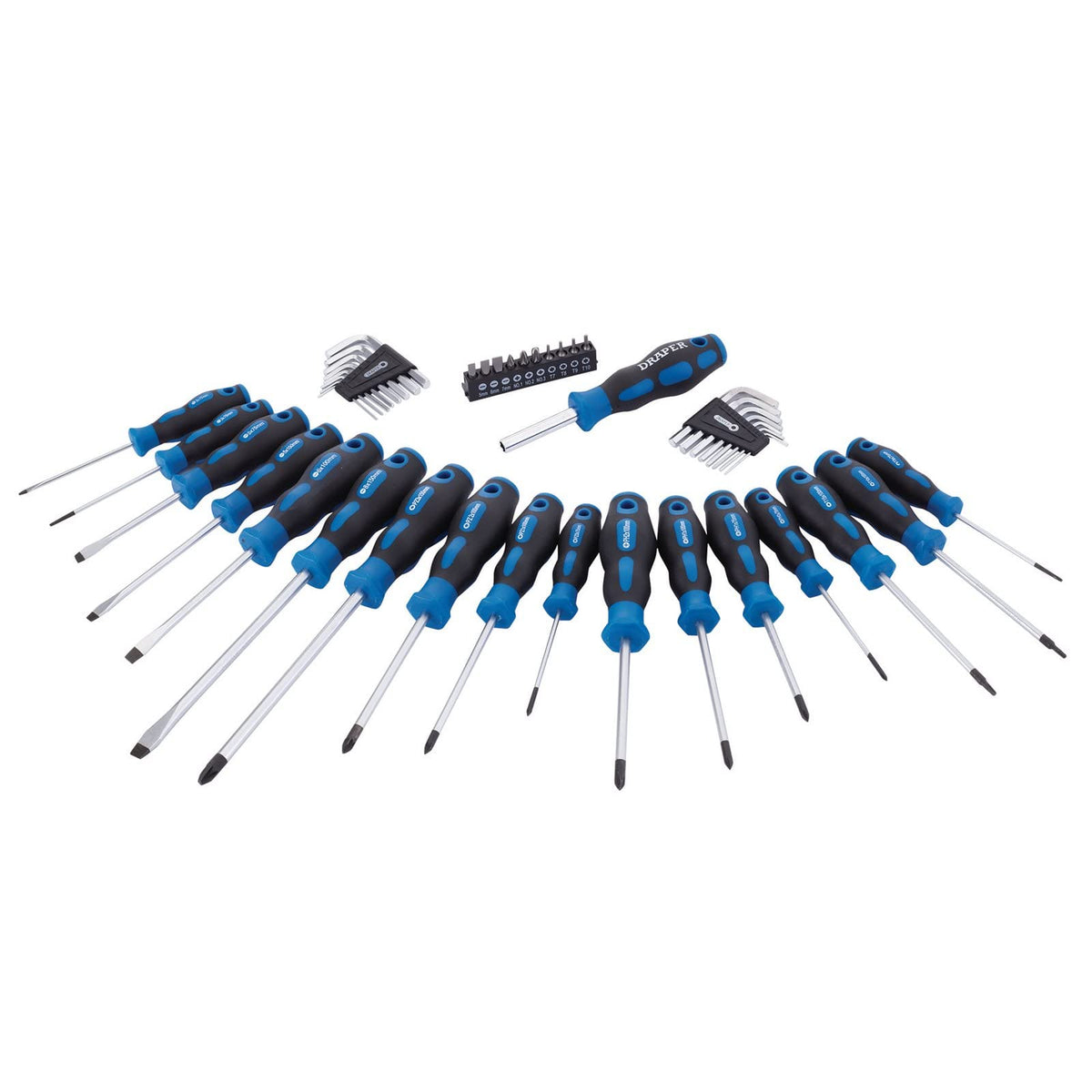 Draper 44-Piece Screwdriver Set with Stand - Bits & Hex Keys