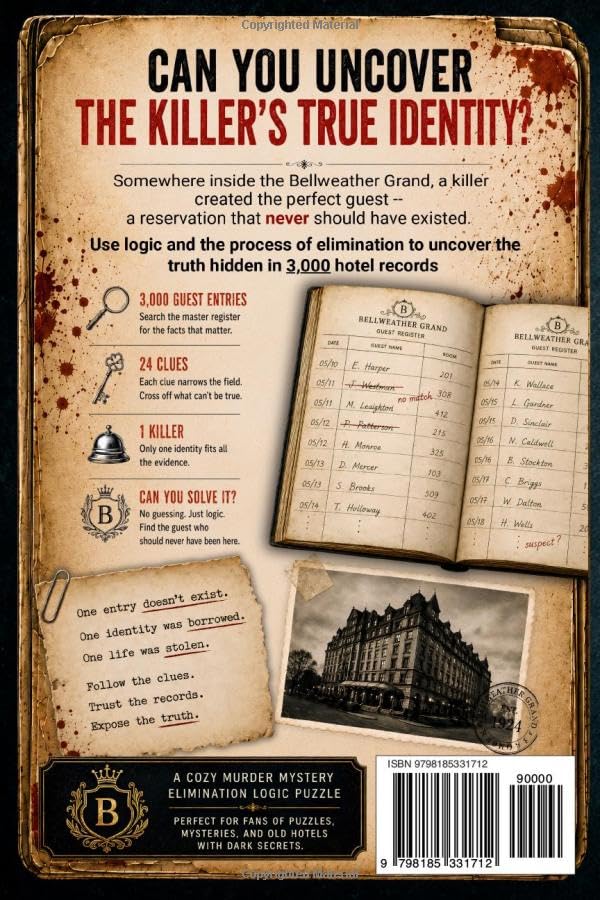 KRW Media Publishing Murder Mystery Puzzle Book - 3000 Guest Records | 2 Mysteries | Paperback