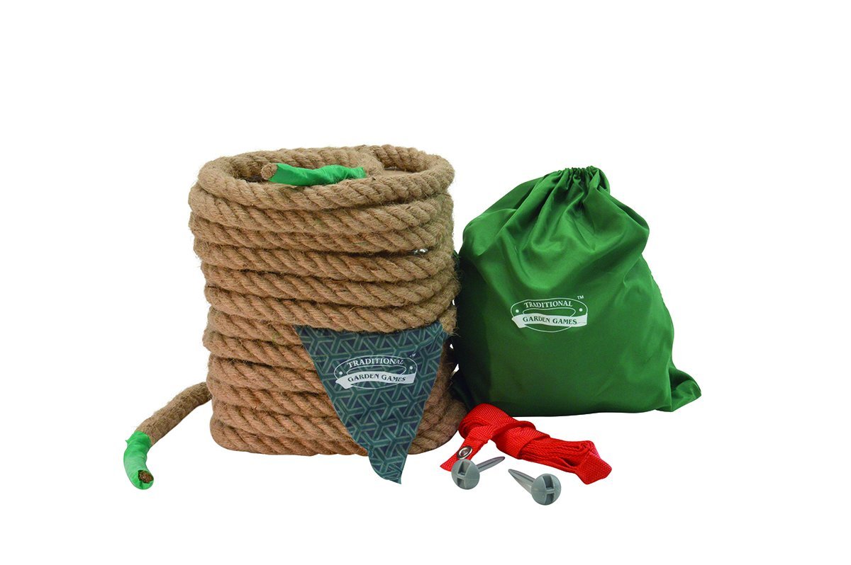 Traditional Garden Games Tug of War Game Set - 10m Natural Rope | Unisex Children | Ages 3+