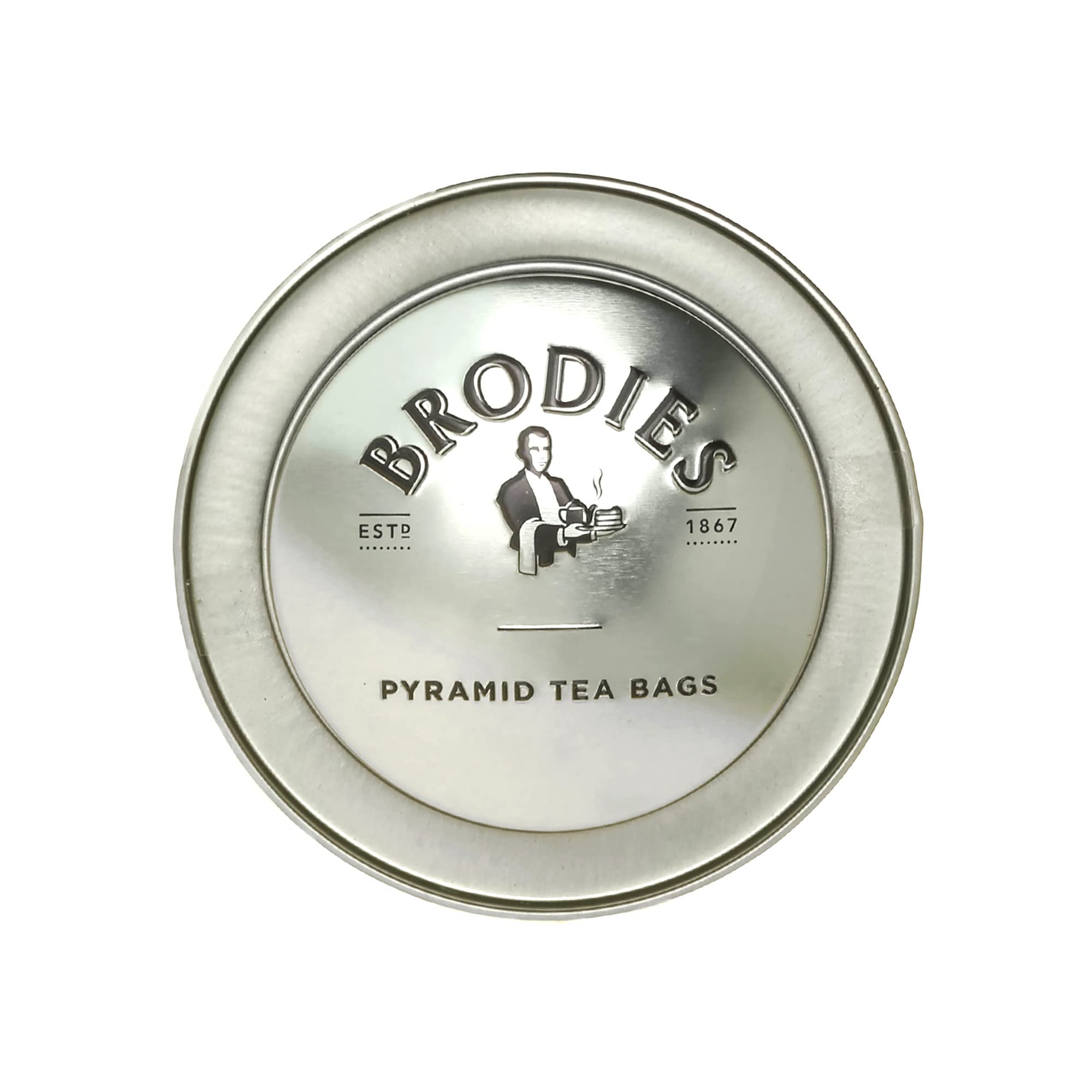 Brodies Scottish Breakfast Tea - 15 Pyramid Tea Bags in Reusable Silver Gift Tin 2