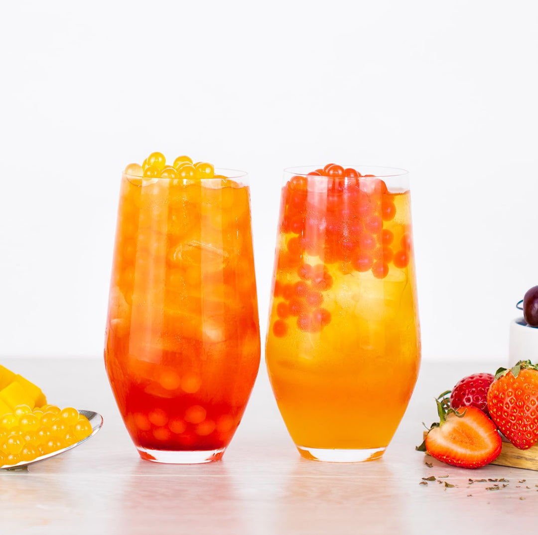 The *TeaShed Fruit Bubble Tea Kit Gift Box - 6 Servings with Mango, Strawberry, Peach & Cherry Boba