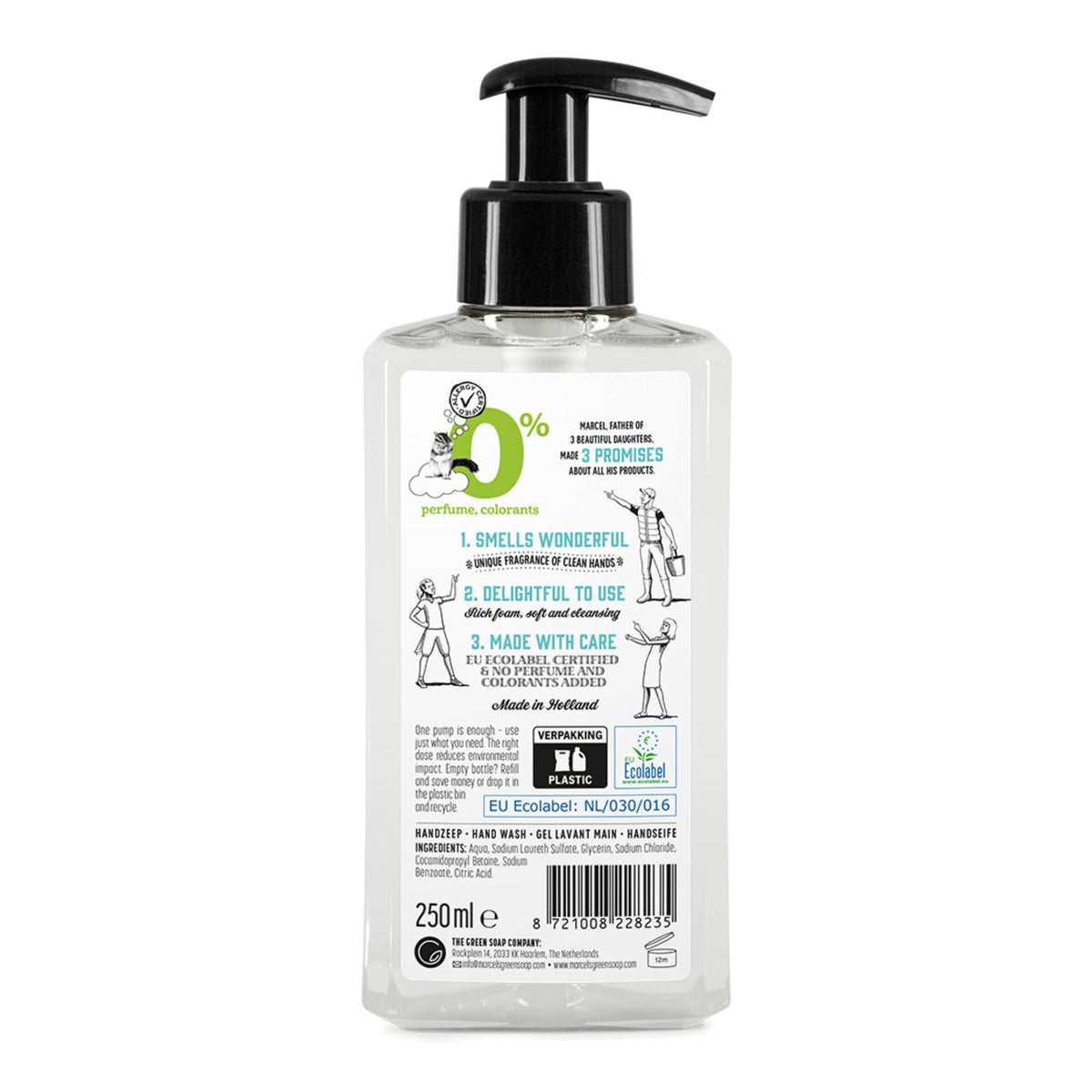 Marcel's Green Soap Hand Soap 0% - Allergy-Certified - 250 ml