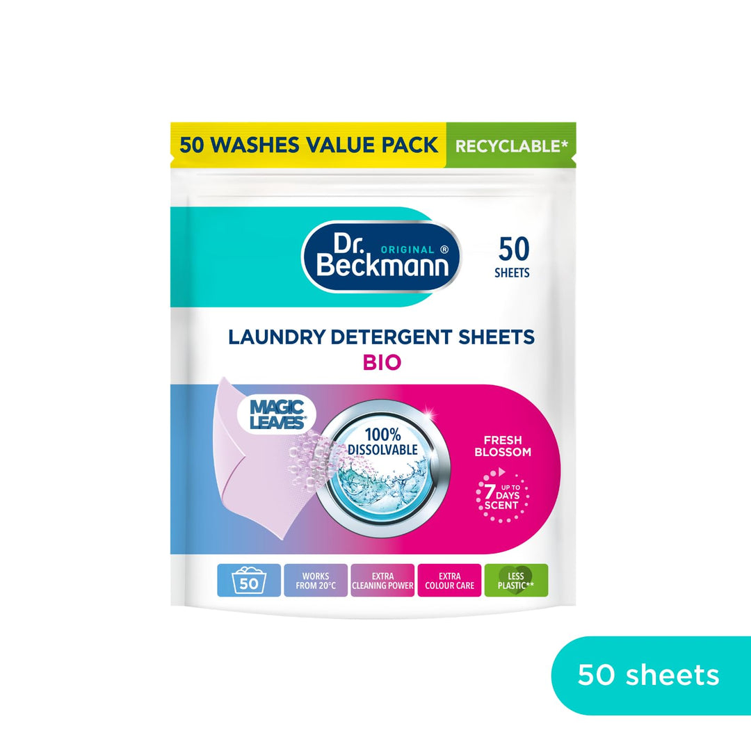 Dr. Beckmann Laundry Detergent Sheets BIO - Fresh Blossom Scent, 240g
