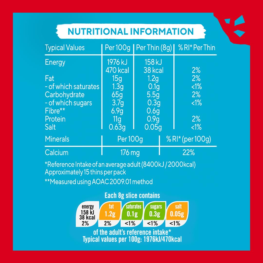 Ryvita Thins Sea Salt & Cider Vinegar 125g Pack of 6 2