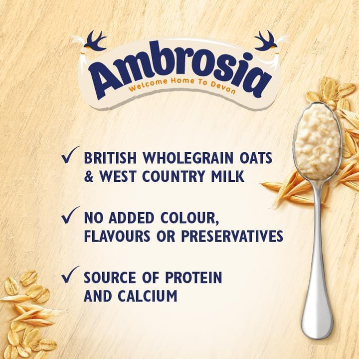Ambrosia Original Ready to Eat Porridge Pots with British Wholegrain Oats, 210g (Pack of 6)