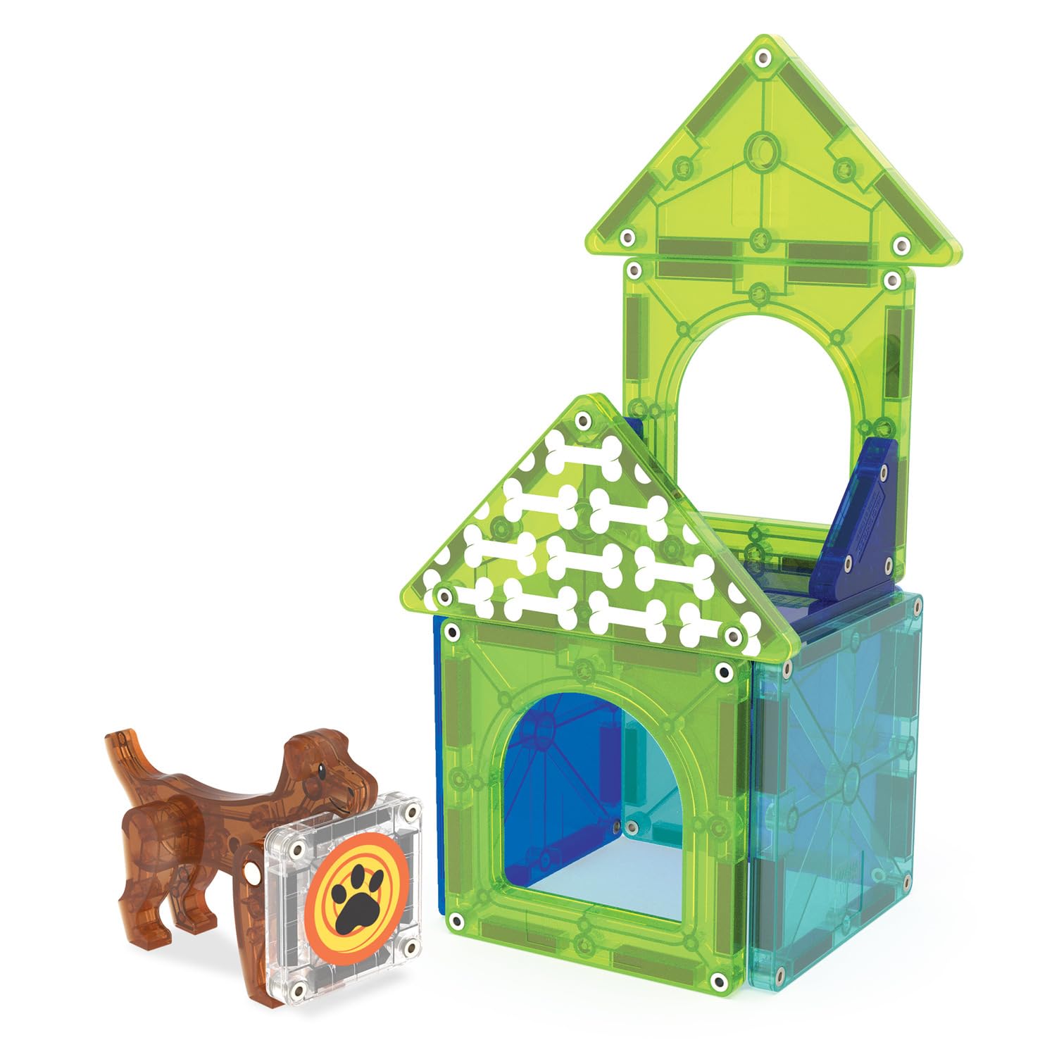 Magna-Tiles Dog House 13-Piece Magnetic Construction Set | Ages 3+ | ABS Plastic 7