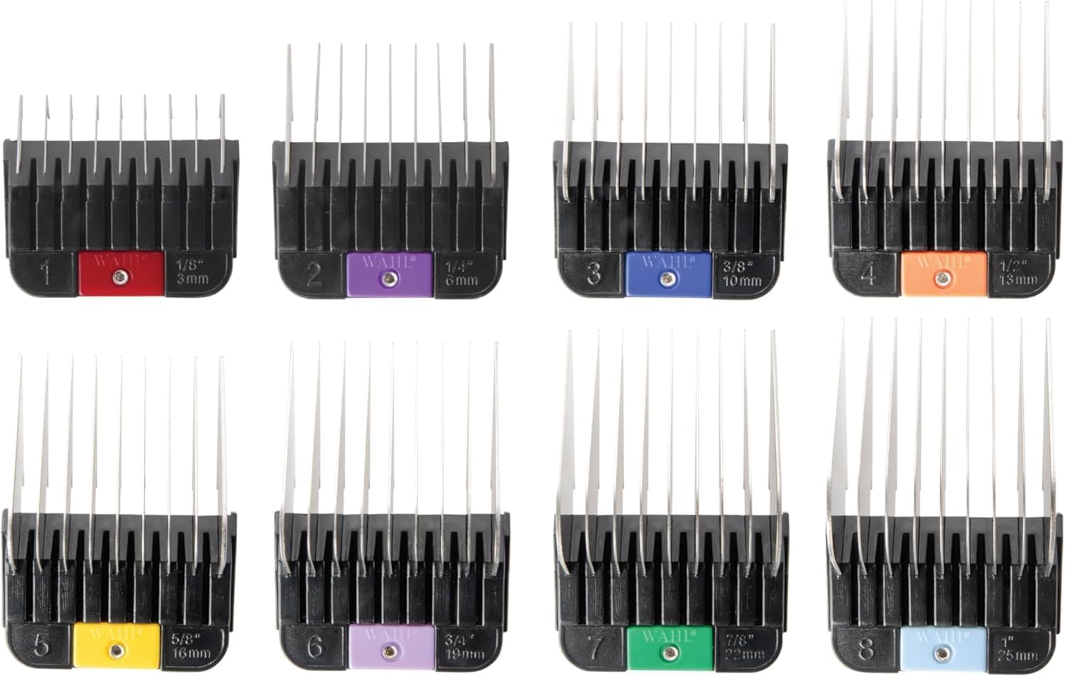 Wahl Stainless Steel Attachment Combs for Prime & Competition Blades | Mixed Color | 540g 2