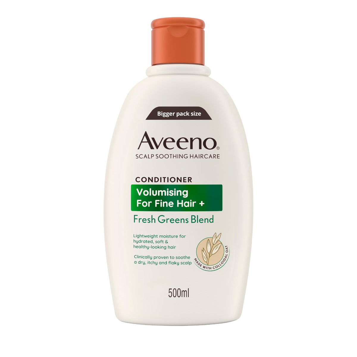 Aveeno Scalp Soothing Fresh Greens Volumising Conditioner - Soothes Itchy Scalp, Thickens Fine Hair | 500 ml