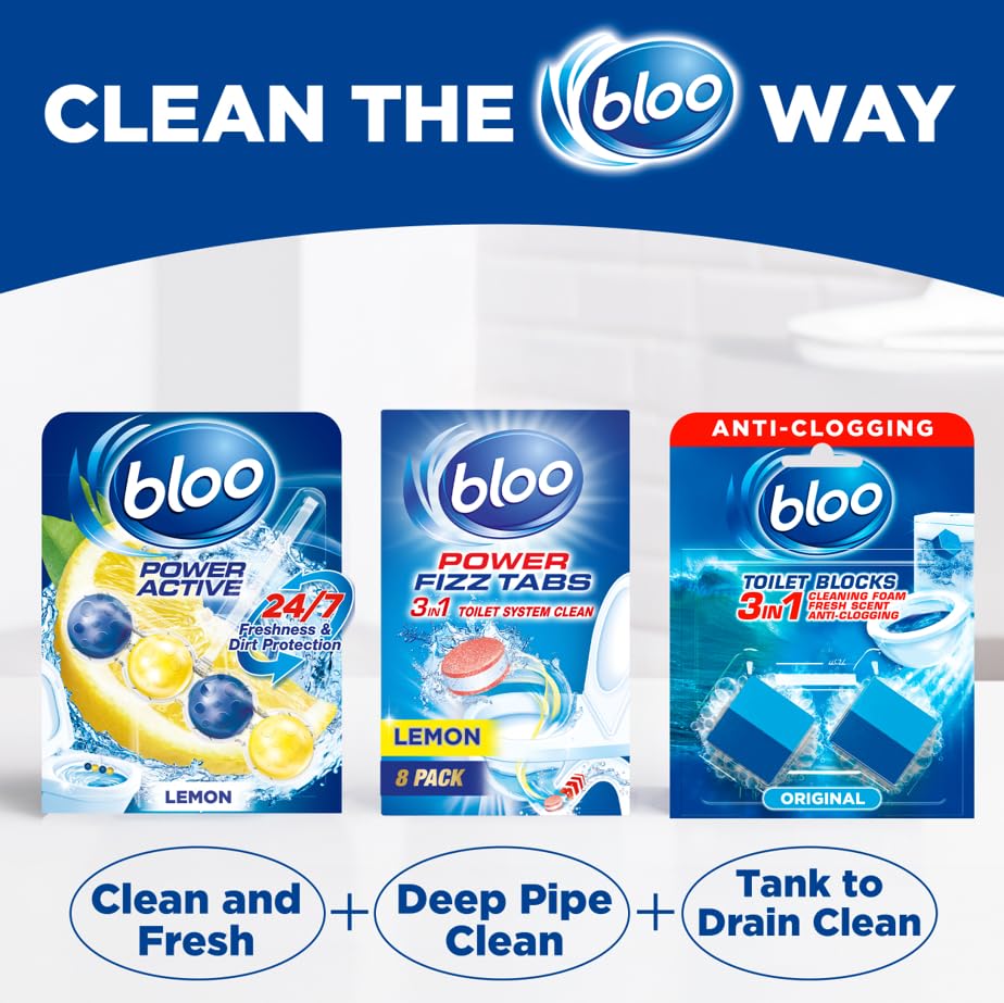 Bloo Toilet Blocks - Pack of 14 | Prevents Limescale | Original Scent | 700g 7