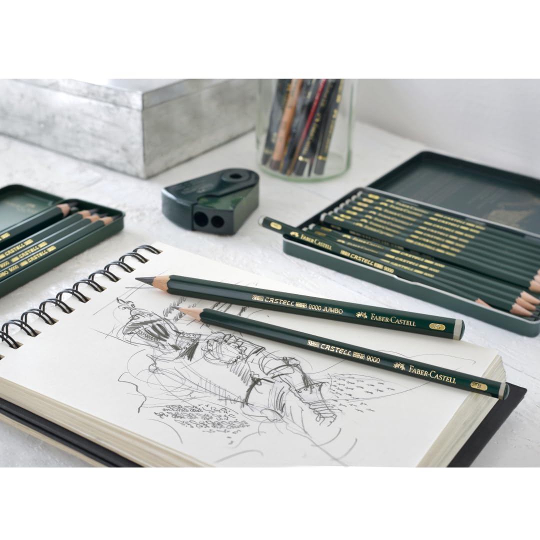 Faber-Castell Castell 9000 Art Set Pencil - HB to 8B Grades | Pack of 6 | Ideal for Sketching 3