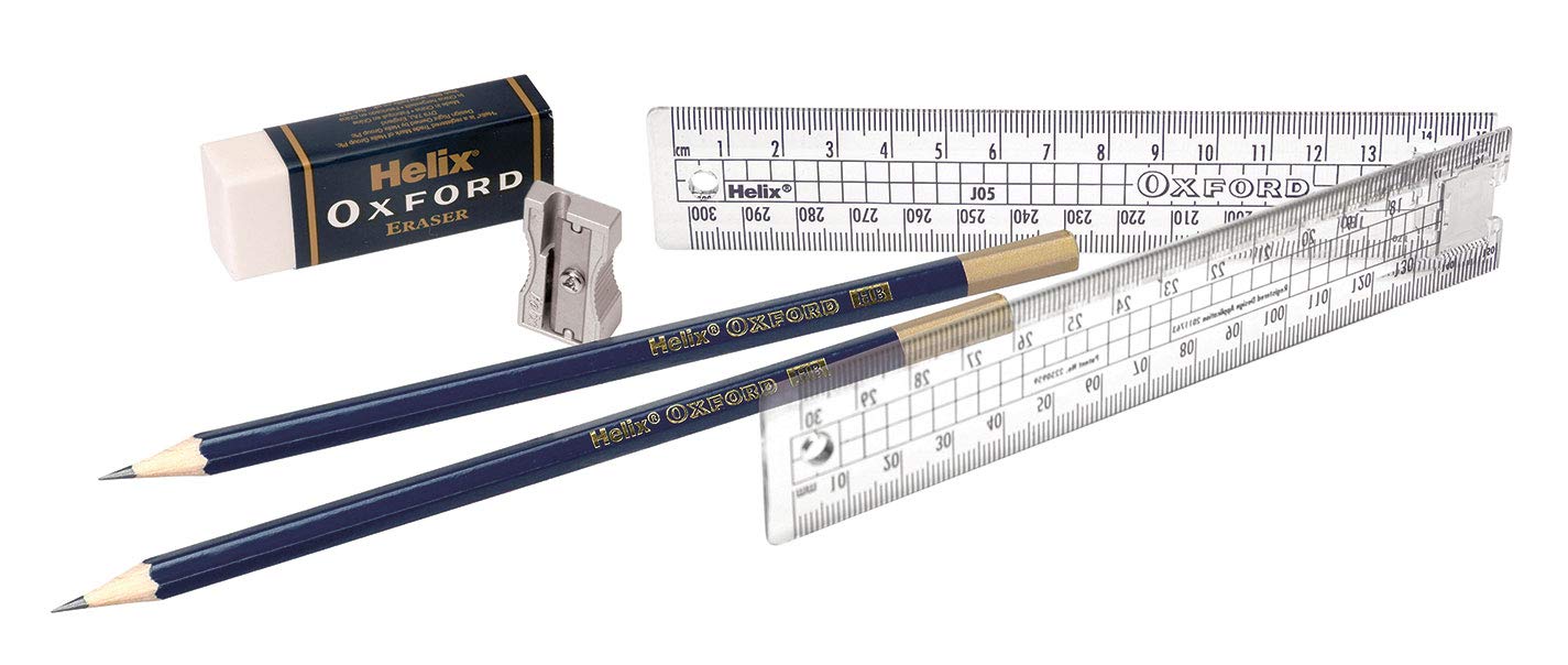 Helix Oxford Executive College Set P92180 | HB Pencils, 30cm Rule, Eraser, Sharpener 2