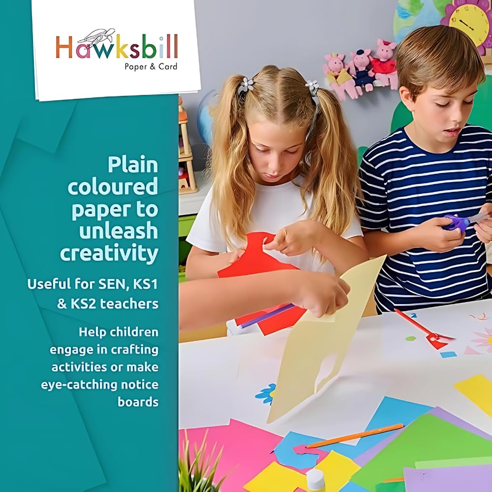 Hawksbill 225GSM A3 Pastel Card Stock - 25 Pack | Smooth Finish for Pens & Crafting