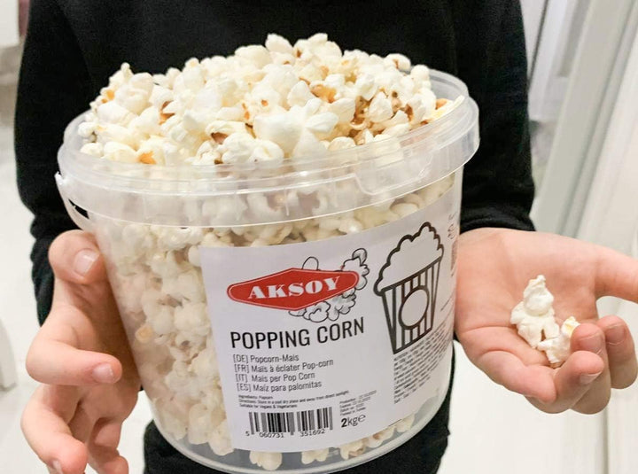 AKSOY Popping Corn Kernels - 1KG | Gourmet White Popcorn for Stovetop, Air Popper & Microwave