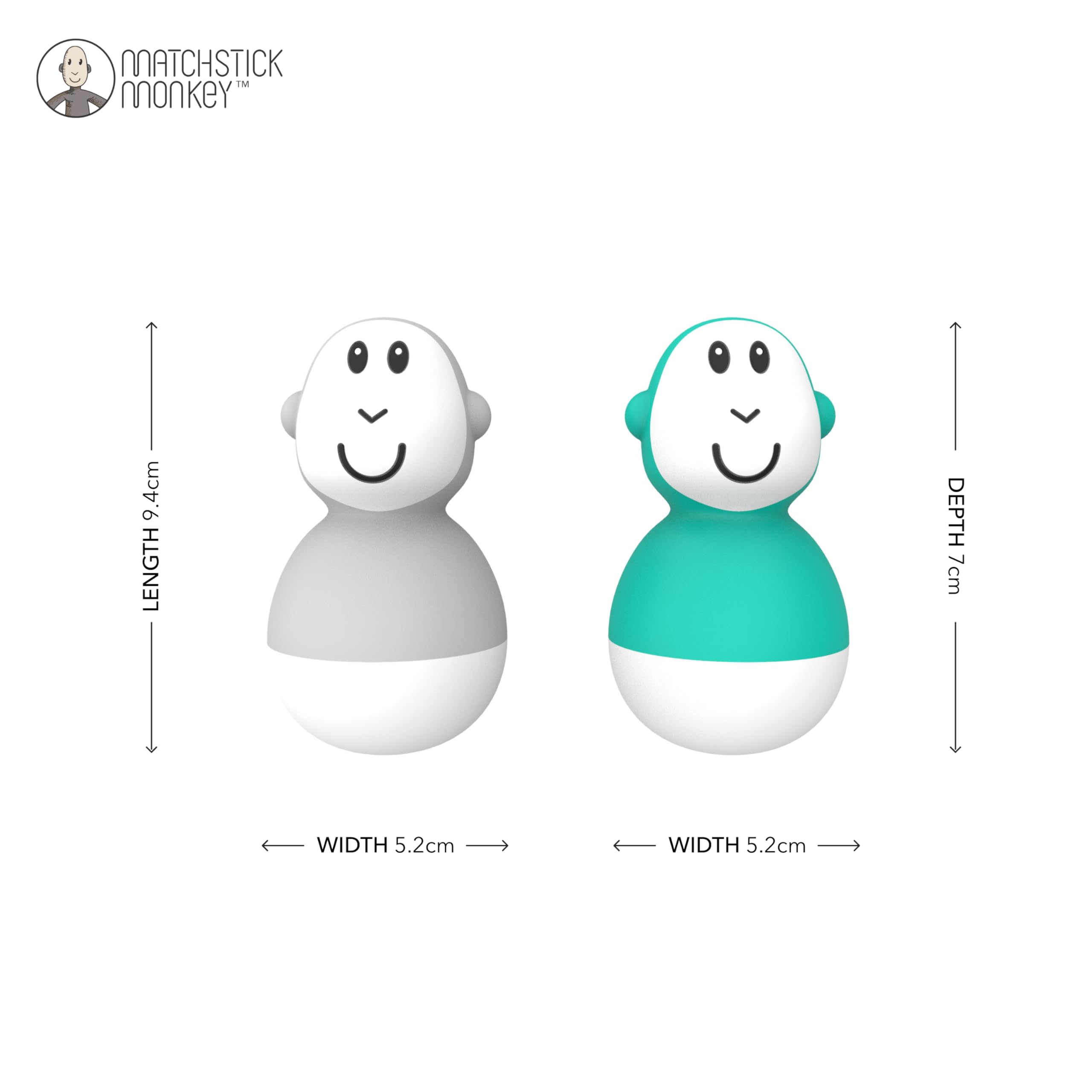 Matchstick Monkey Bathtime Wobblers - Antimicrobial Baby Bath Toy Set for 12+ Months 4