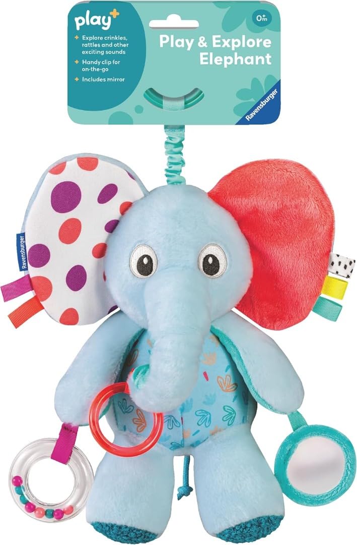 Ravensburger Explore & Play Elephant - Sensory Plush Toy for Babies 0 Months+ 7