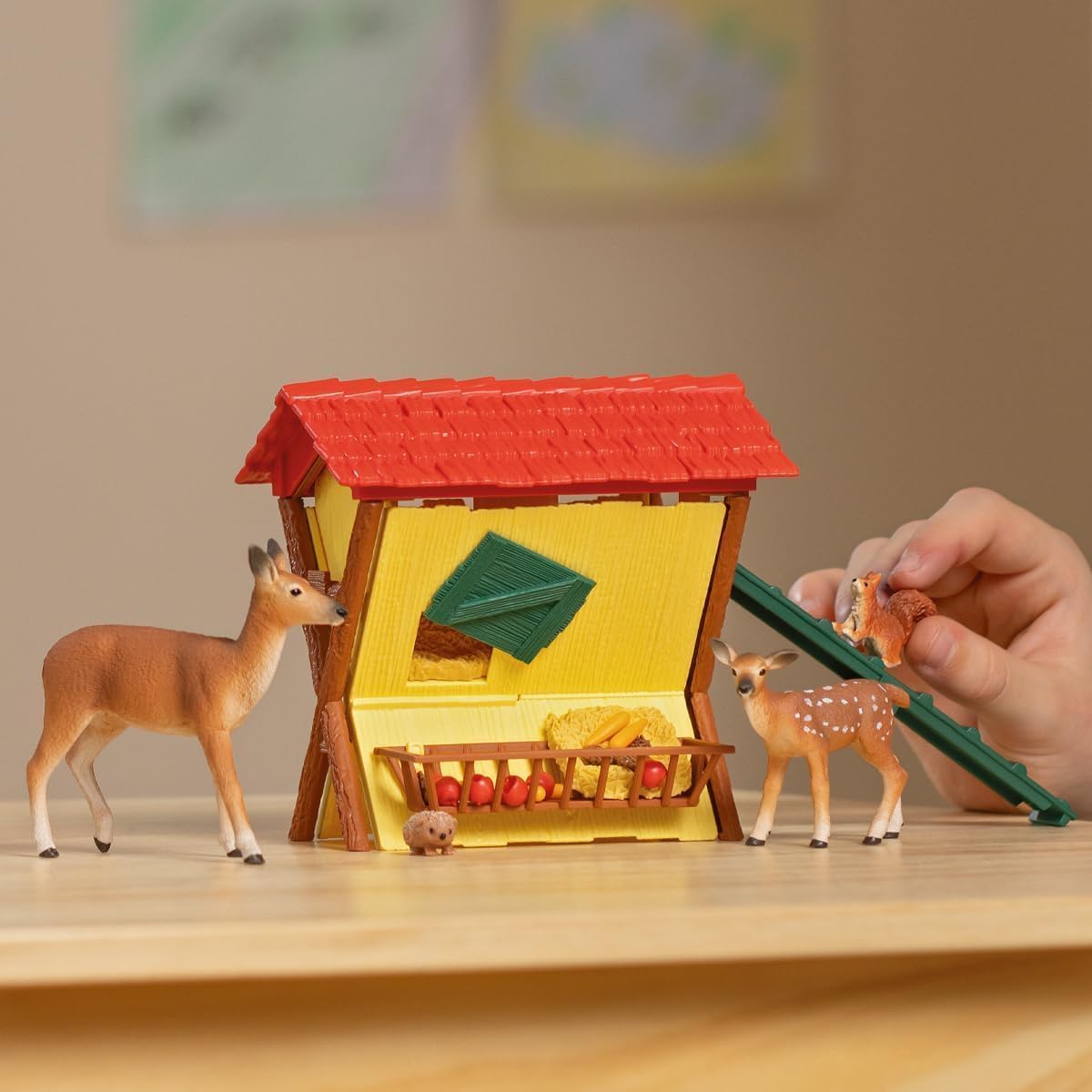 Schleich 42658 FARM WORLD Feeding the Forest Animals Playset | 39 Pieces | Ages 3+