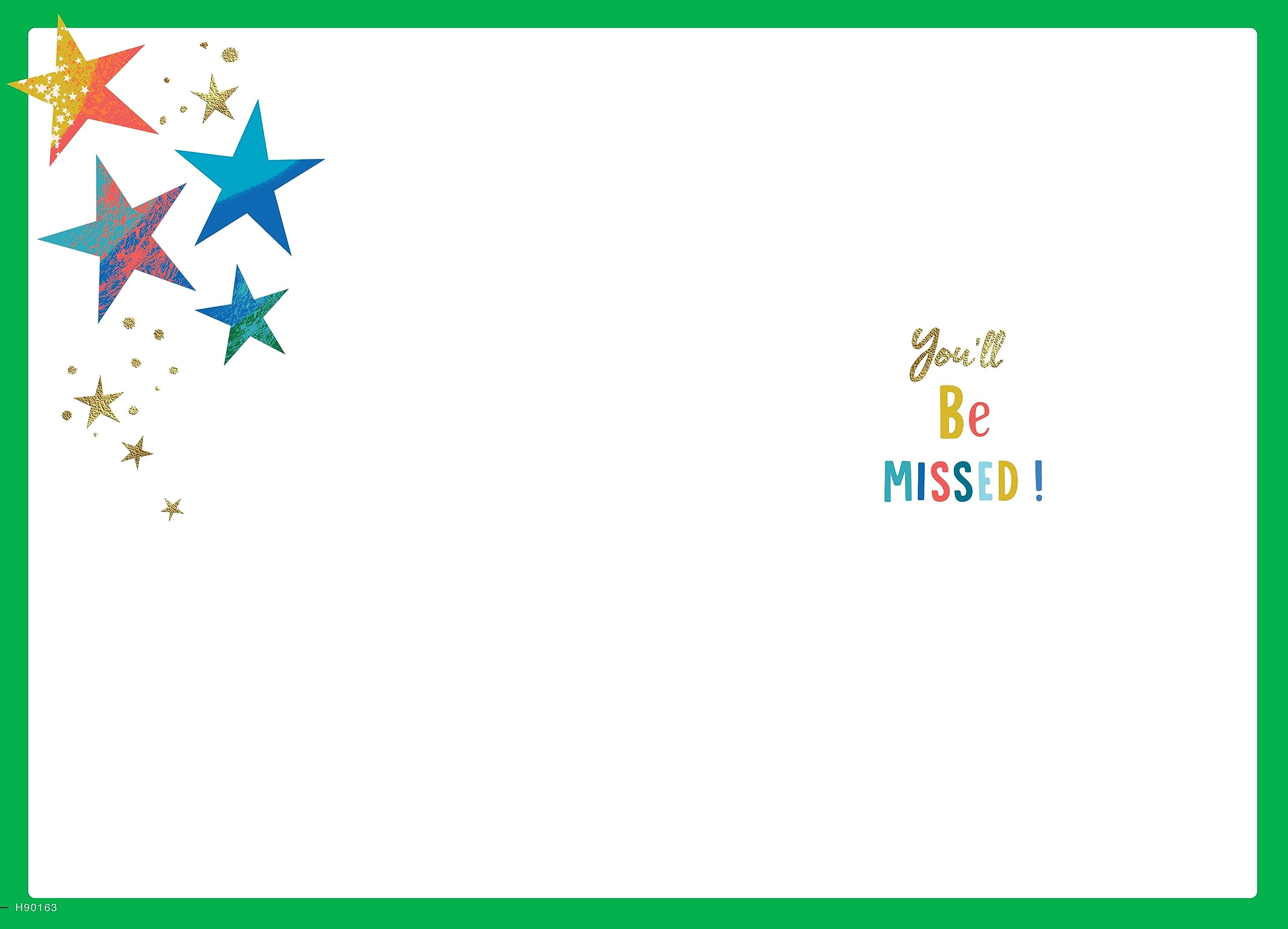 Avant Garde Studios Goodbye & Goodluck Card Stars - 9 x 6 Inch | Multicolor | Includes Envelope 2