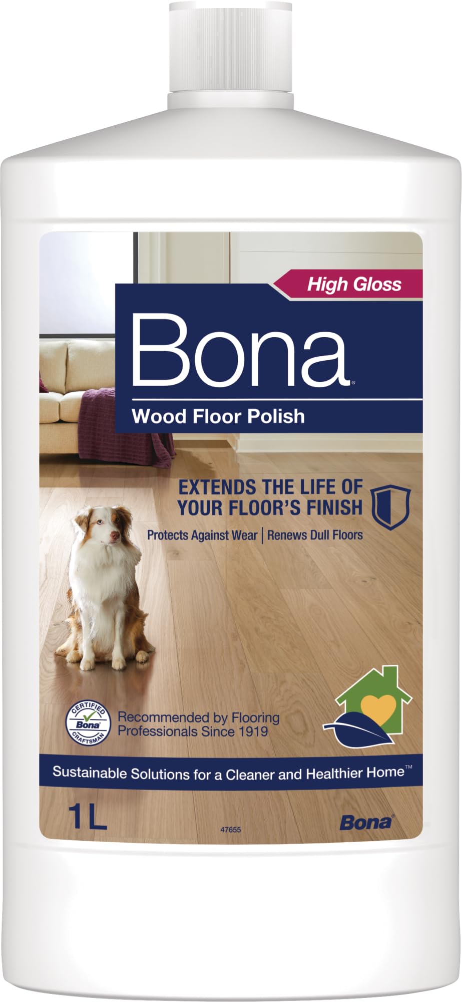 Bona Wood Floor Polish - Gloss Finish Maintenance Coating | 1 Litre