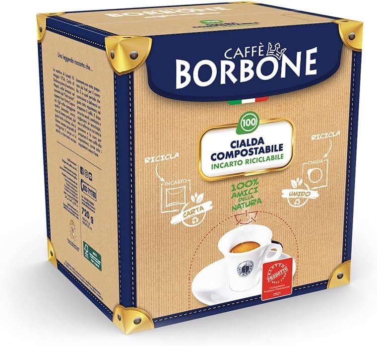 CAFFÈ BORBONE Red Blend Compostable Coffee Pods - 100 Pack - ESE 44mm Compatible