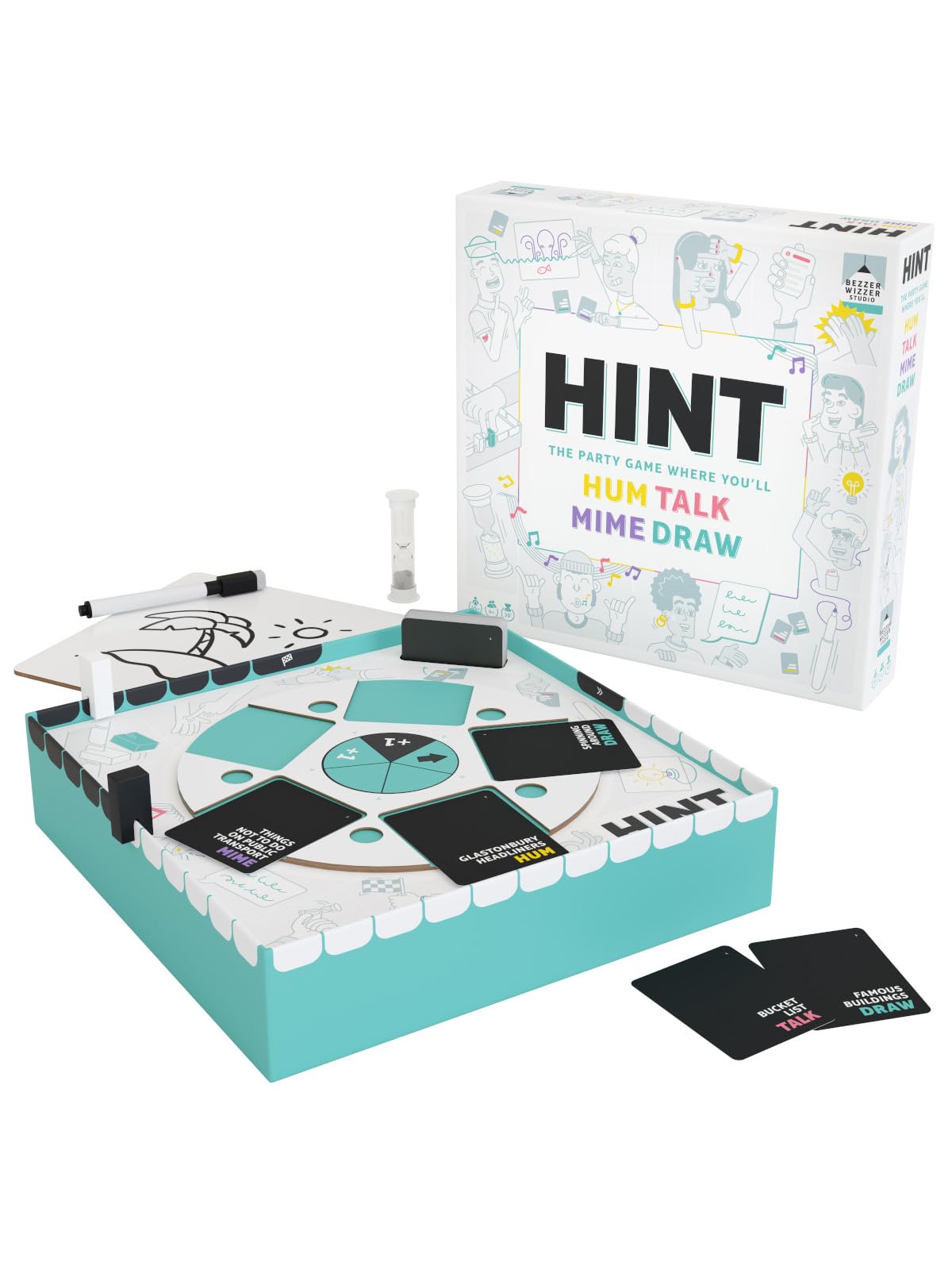 Asmodee HINT Family Party Game | Ages 15+ | 4-1 Players | Draw, Hum, Talk or Mime 3