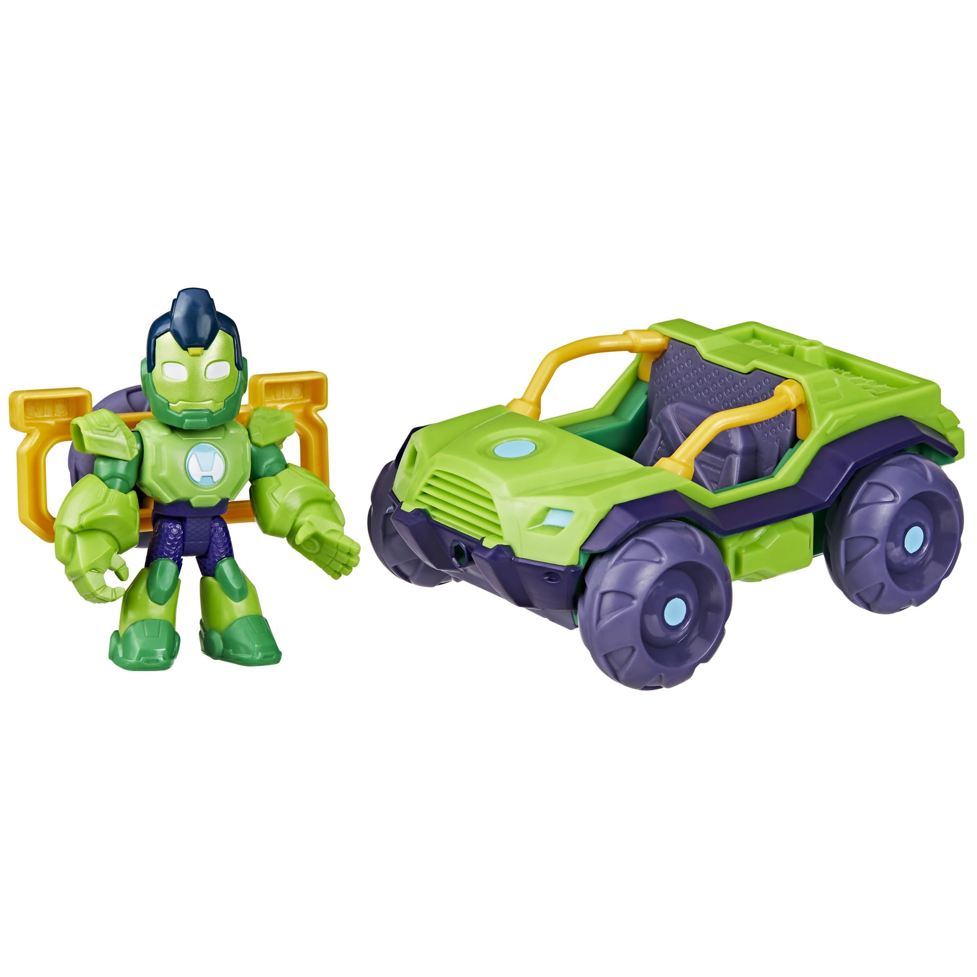 Iron Hulk Action Figure & Vehicle Toy Set - 3 Inch Poseable Figure with 2-in-1 Armour Accessory 1