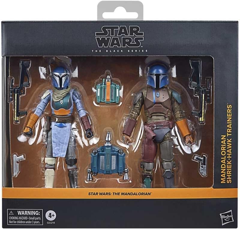 Star Wars The Black Series Mandalorian Shriek-Hawk Trainers 2-Pack - 6 Inch Action Figures for Ages 4+