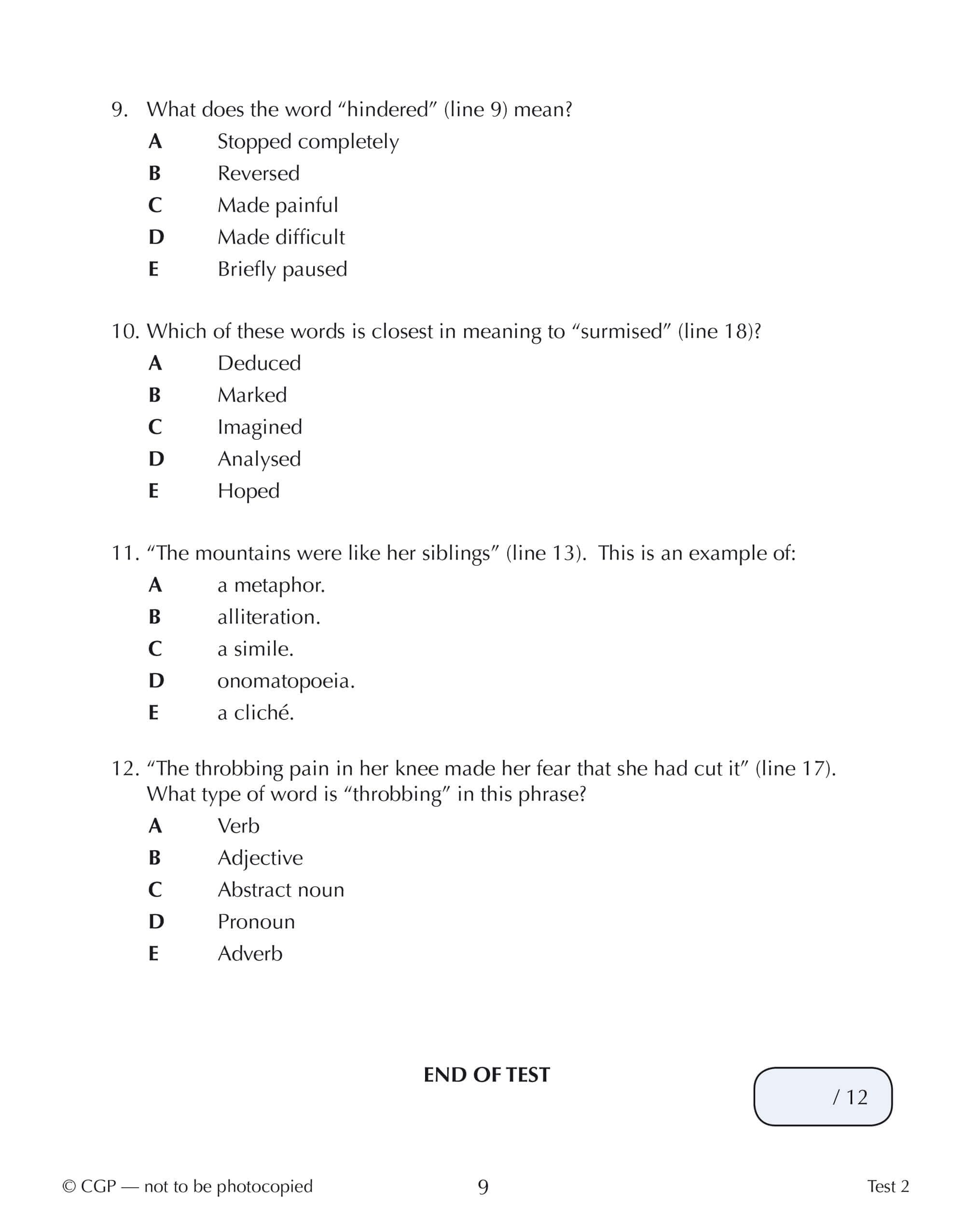 CGP 11+ GL 10-Minute Tests: English Comprehension | Ages 10-11 | Paperback with Online Edition 5