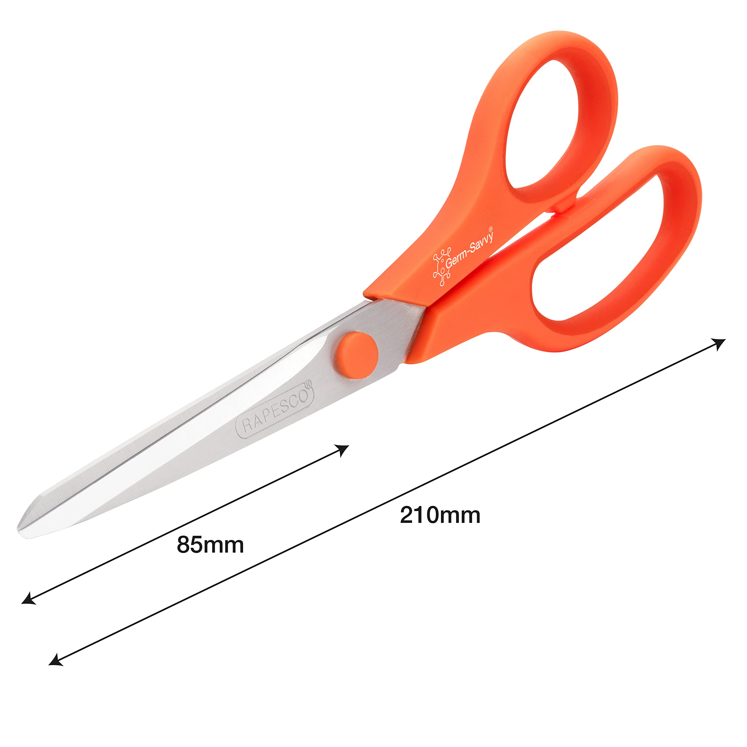RAPESCO 1667 Germ-Savvy Antibacterial Scissors - 21cm Titanium Blade, Soft Grip, Pack of 3 3