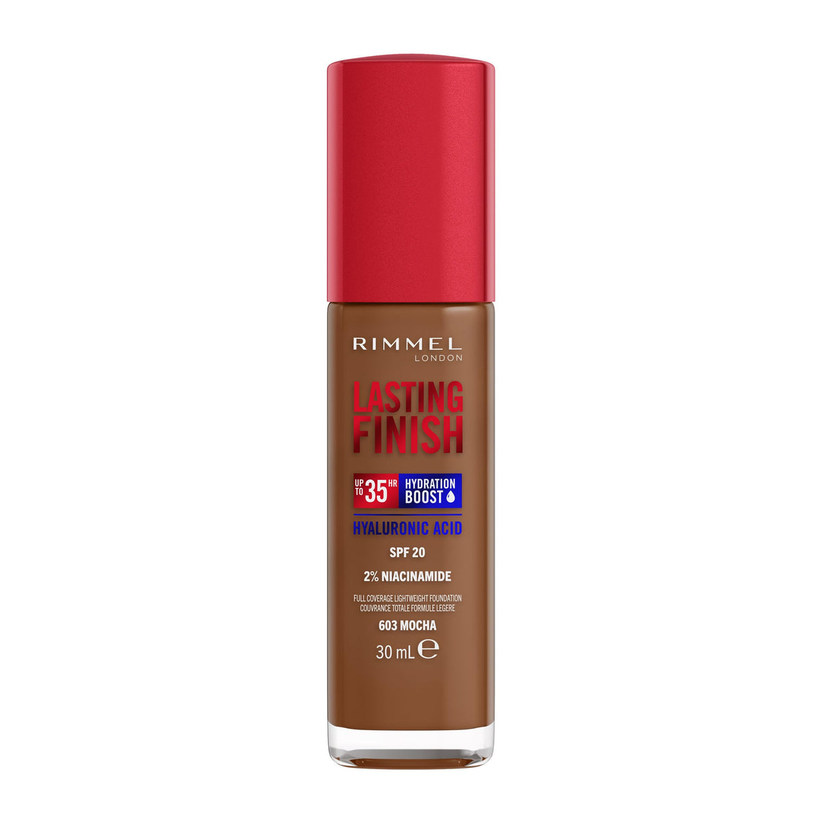 Rimmel Lasting Finish 35Hr Foundation - 603 Mocha, 30 ml, Full Coverage