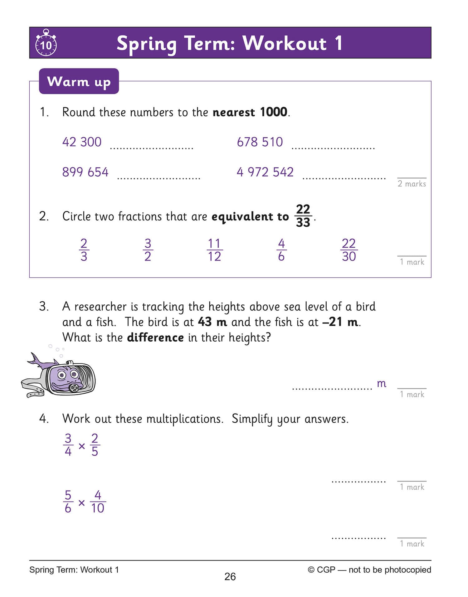 CGP KS2 Maths 10-Minute Weekly Workouts - Year 6 Study Aid | Paperback | English 5