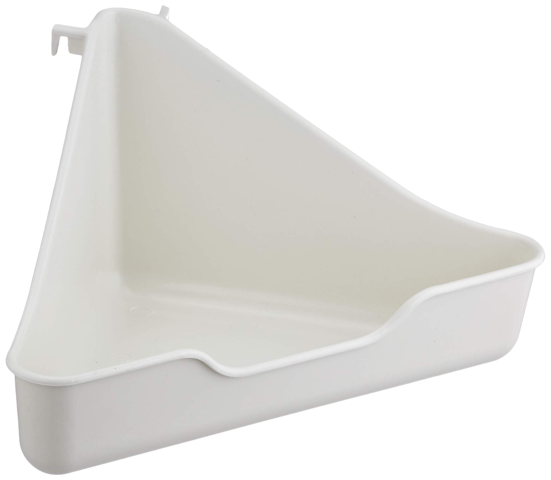 Little Friends Plastic Corner Litter Tray - Easy Clean, Fits Cage Corner | White
