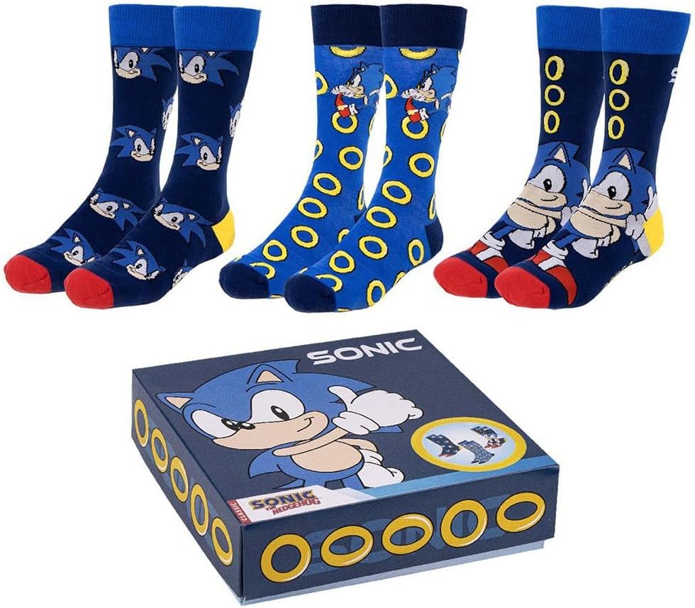 Sonic Socks - Blue, Red, Yellow (Size 40-46)