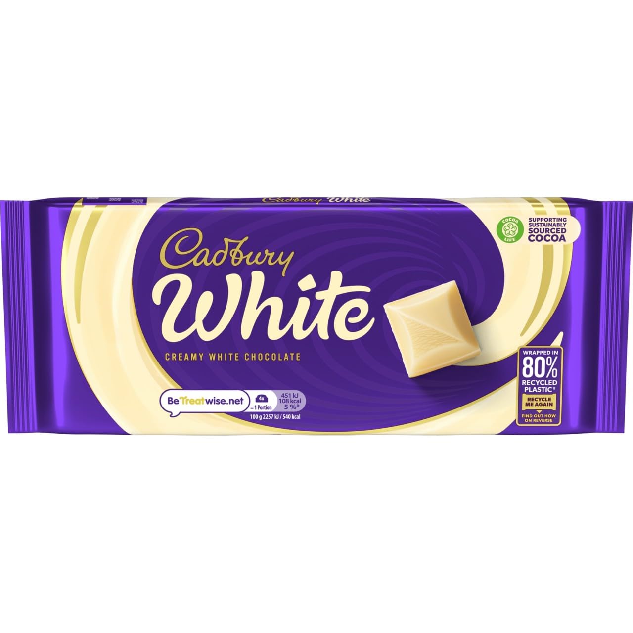 Cadbury White Chocolate Bar - Creamy White Chocolate Treat | 180g Bar 4