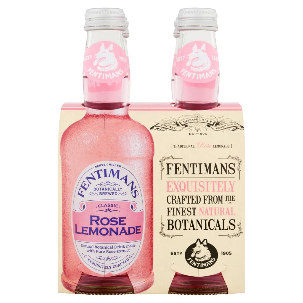 Fentimans Rose Lemonade - Botanically Brewed, Gluten-Free, Vegan | 275 ml Bottle (Pack of 4) 1