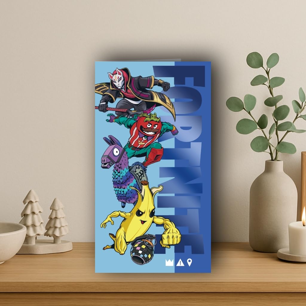 Danilo Promotions LTD Fortnite Birthday Card - Standard Size 22.86cm x 12.7cm | 50% Recycled Content