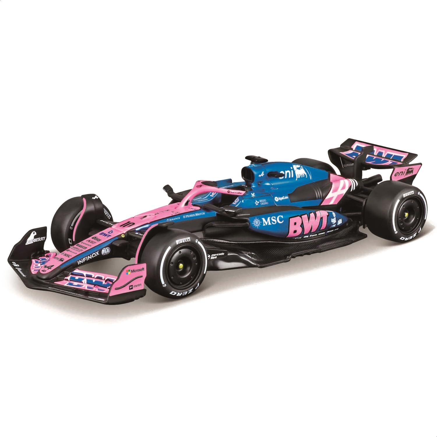 Bburago BWT Alpine A525 2025 #10 Gasly 1:43 Scale Diecast Car | Metal | Pink 4